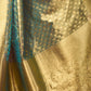Rajwada Sage Green Silk Blend Solid Saree For Women