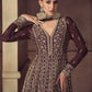 Rajwada Brown Chinon Embellished Semi Stitched Kurta Set For Women