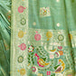 Rajwada Green Silk Blend Printed Saree For Women