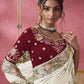 Rajwada White Georgette Embroidered Elegant Saree For Women