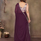 Rajwada Wine Georgette Solid Saree For Women
