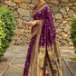 Rajwada Dark Purple Silk Blend Woven Pithani Saree For Women