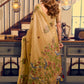 Rajwada Beige Cotton Blend Solid Saree For Women