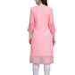 Rajwada Peach Georgette Embroidered Kurti For Women