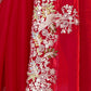 Rajwada Red Organza Embroidered Solid Saree For Women