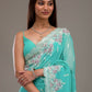 Rajwada Sky Blue Crush Embroidered Saree For Women