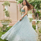 Rajwada Light Blue Net Embellished Semi Stitched Lehenga For Women