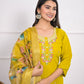 Rajwada Green Silk Blend Embroidered Stitched Kurta Set For Women