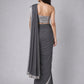 Grey Silk Blend Embellished Saree