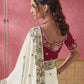 Rajwada White Georgette Embroidered Elegant Saree For Women