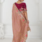 Rajwada Mauve Viscose Silk Embroidered Saree For Women
