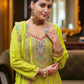Rajwada Lime Green Chinon Embroidered Stitched Kurta Set For Women