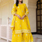 Rajwada Yellow Chiffon Embellished Stitched Kurta Set For Women