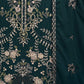 Rajwada Teal Blue Georgette Embroidered Semi-Sitched Kurta Set For Women