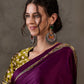 Rajwada Purple And Olive Silk Blend Printed Elegant Saree For Women