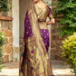 Rajwada Dark Purple Silk Blend Woven Pithani Saree For Women