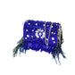Rajwada Violet Suede Embellished Clutch For Women