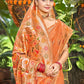 Rajwada Orange Silk Blend Printed Saree For Women