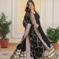 Rajwada Black Georgette Stitched Gown With Dupatta For Women