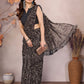 Rajwada Brown Georgette Printed Saree With Unstitched Blouse For Women