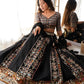Rajwada Black Georgette Sequins Embroidered Semi-Stitched Lehenga For Women