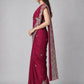 Maroon Georgette Embellished Saree