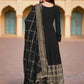 Rajwada Black Georgette Stitched Gown With Dupatta For Women