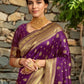 Rajwada Dark Purple Silk Blend Woven Pithani Saree For Women