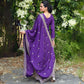 Rajwada Purple Chinon Embroidered Stitched Kurta Set For Women