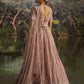 Rajwada Mauve Net Embellished Semi-Stitched Lehenga For Women