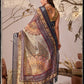 Rajwada Yellow Linen Cotton Printed Saree For Women