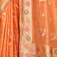 Rajwada Orange Silk Blend Printed Saree For Women