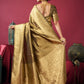 Rajwada Olive Green Organza Solid Saree For Women