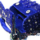 Rajwada Violet Suede Embellished Clutch For Women