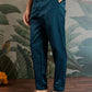 Rajwada Teal Blue Silk Blend Embroidered Stitched Kurta Set For Men