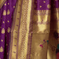Rajwada Dark Purple Silk Blend Woven Pithani Saree For Women