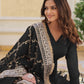 Rajwada Black Georgette Stitched Gown With Dupatta For Women