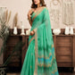 Rajwada Light Green Cotton Linen Zari Work Saree For Women