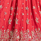 Rajwada Red Chinon Sequence Embroidered Semi-Stitched Lehenga For Women