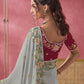 Rajwada Grey Georgette Embroidered Elegant Saree For Women