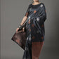 Rajwada Grey Silk Blend Woven Saree For Women
