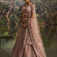 Rajwada Mauve Net Embellished Semi-Stitched Lehenga For Women