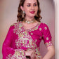 Rajwada Pink Organza Embroidered Solid Saree For Women