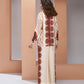 Rajwada Cream Linen Printed Stitched Co-Ord Set For Women