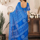 Rajwada Blue Cotton Linen Zari Work Saree For Women