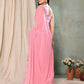 Rajwada Light pink Georgette Printed Saree For Women