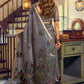 Rajwada Grey Cotton Blend Solid Saree For Women