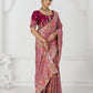 Rajwada Mauve Viscose Silk Embroidered Saree For Women