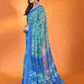 Rajwada Blue Silk Blend Printed Saree For Women