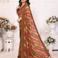 Rajwada Brown Georgette Printed Saree For Women